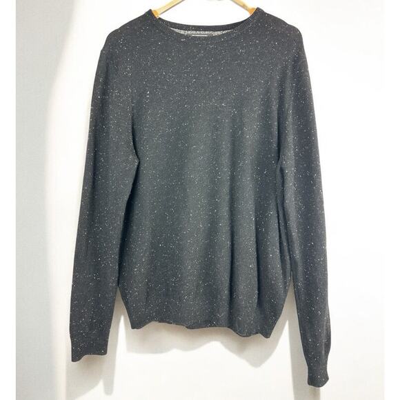 Nordstrom Other - Nordstrom Men's Shop 100% Cashmere LS Crew Neck Sweater Black Speckled Medium